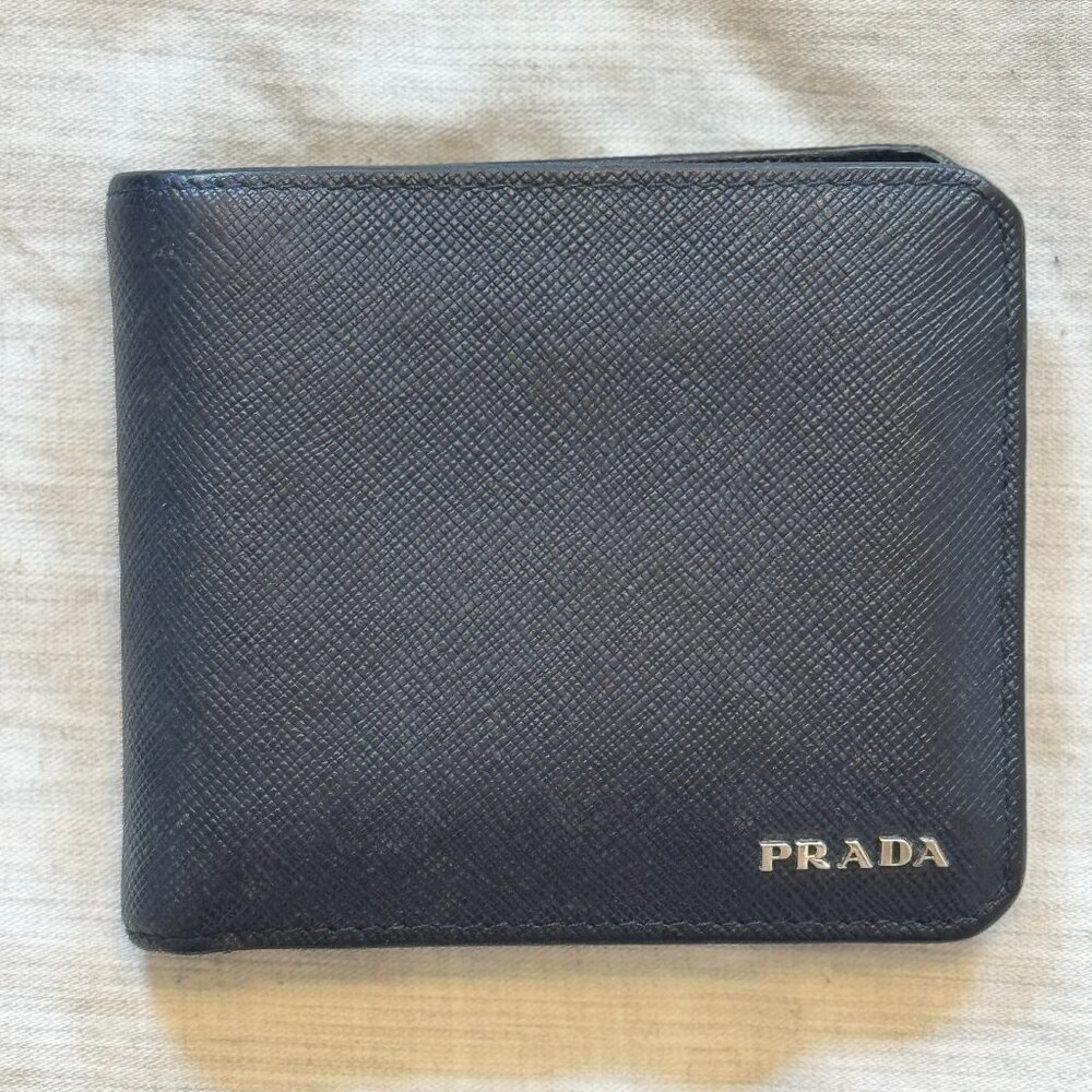 Prada Blue Saffiano Leather Wallet
